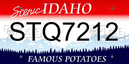 STQ7212 Idaho License Plate