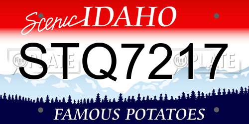 STQ7217 Idaho License Plate