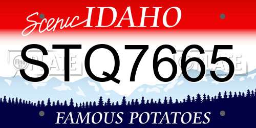 STQ7665 Idaho License Plate