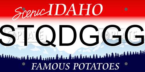 STQDGGG Idaho License Plate