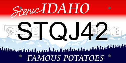 STQJ42 Idaho License Plate
