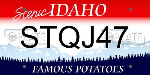 STQJ47 Idaho License Plate