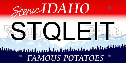 STQLEIT Idaho License Plate