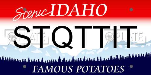 STQTTIT Idaho License Plate