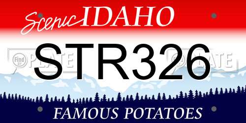 STR326 Idaho License Plate