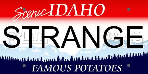 STRANGE Idaho License Plate