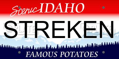 STREKEN Idaho License Plate