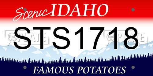 STS1718 Idaho License Plate