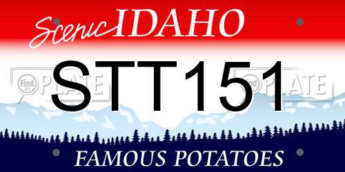 STT151 Idaho License Plate
