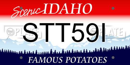 STT59I Idaho License Plate