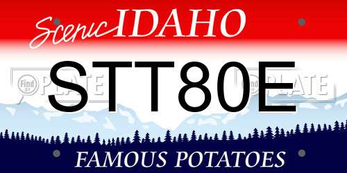 STT80E Idaho License Plate