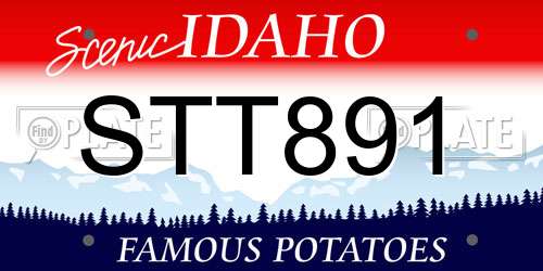 STT891 Idaho License Plate