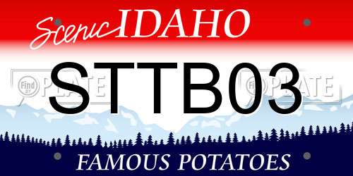 STTB03 Idaho License Plate