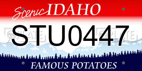 STU0447 Idaho License Plate