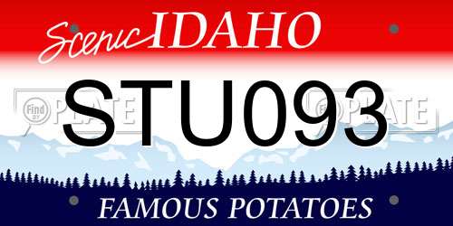 STU093 Idaho License Plate