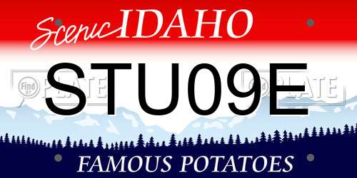 STU09E Idaho License Plate