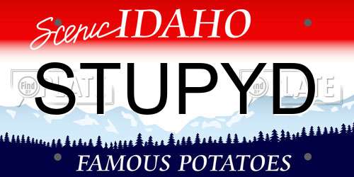 STUPYD Idaho License Plate