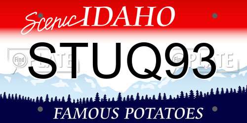STUQ93 Idaho License Plate