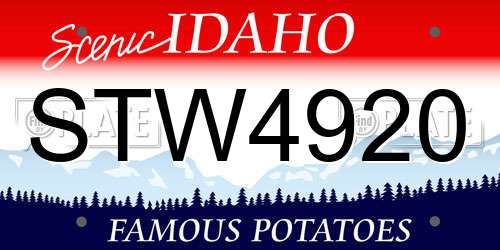 STW4920 Idaho License Plate