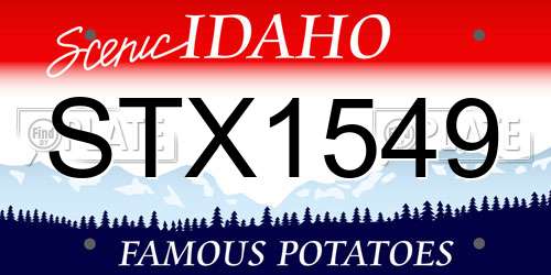 STX1549 Idaho License Plate