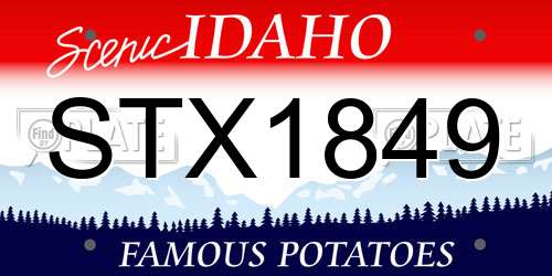 STX1849 Idaho License Plate