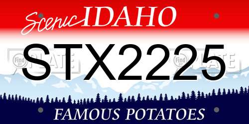 STX2225 Idaho License Plate
