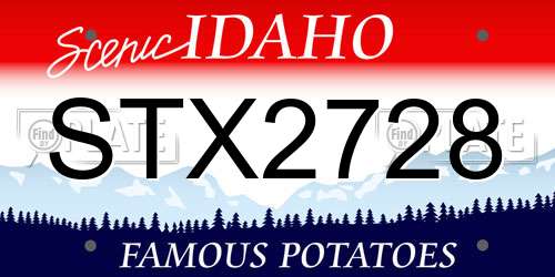 STX2728 Idaho License Plate