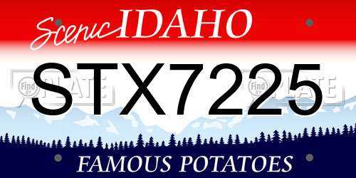 STX7225 Idaho License Plate