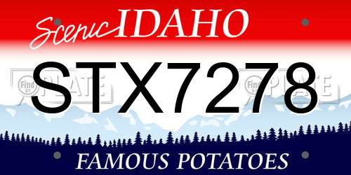 STX7278 Idaho License Plate