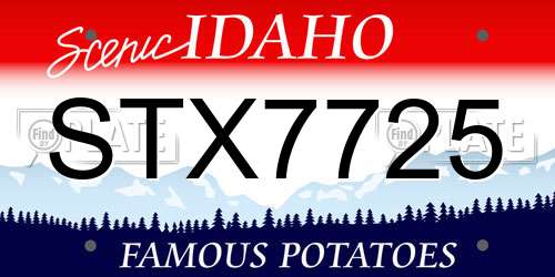 STX7725 Idaho License Plate