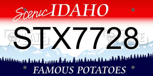 STX7728 Idaho License Plate