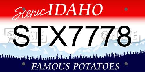 STX7778 Idaho License Plate