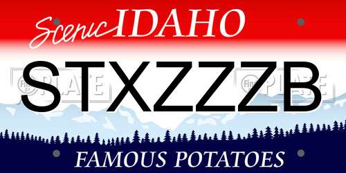 STXZZZB Idaho License Plate