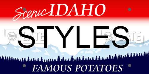 STYLES Idaho License Plate