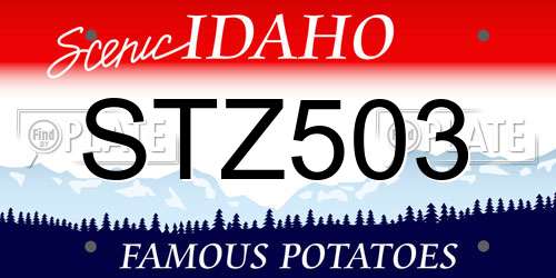 STZ503 Idaho License Plate