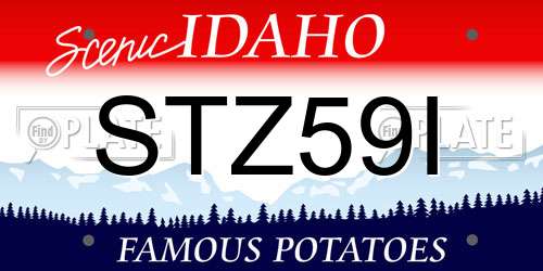 STZ59I Idaho License Plate