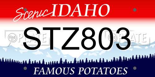 STZ803 Idaho License Plate