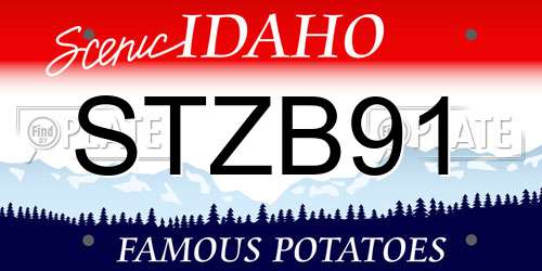 STZB91 Idaho License Plate