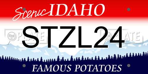 STZL24 Idaho License Plate