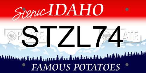 STZL74 Idaho License Plate