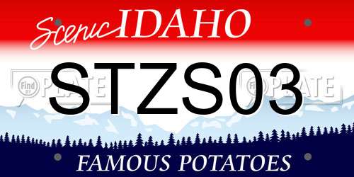 STZS03 Idaho License Plate