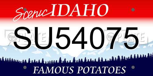 SU54075 Idaho License Plate