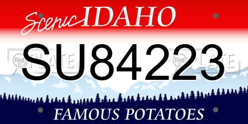 SU84223 Idaho License Plate