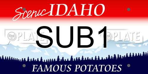 SUB1 Idaho License Plate