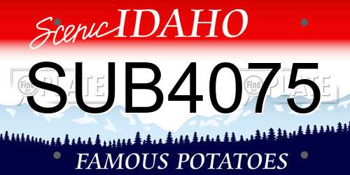 SUB4075 Idaho License Plate