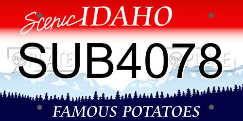 SUB4078 Idaho License Plate