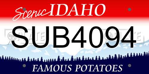 SUB4094 Idaho License Plate