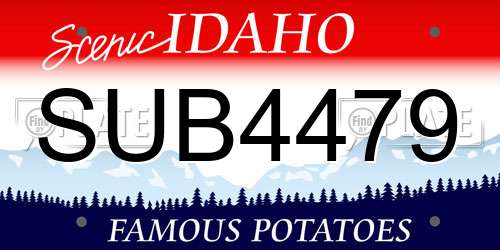 SUB4479 Idaho License Plate