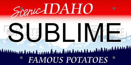 SUBLIME Idaho License Plate