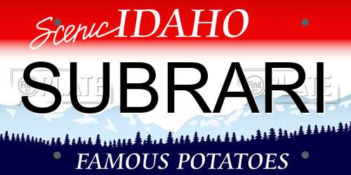 SUBRARI Idaho License Plate